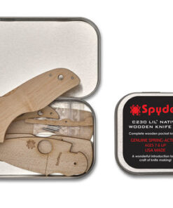 Spyderco WDKIT2 C230 Lil' Native Wooden Folding Knife Kit with Gift Tin