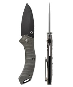 Toor Knives XT1 Stealth Folder with Black Oxide Blade and Black Milled Stealth Grey G10/ Titanium Handles