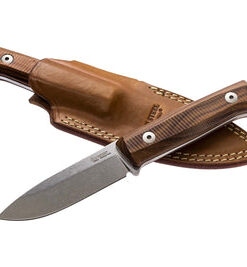 Lionsteel LSTB40ST Bushcraft B40 Santos Wood Stonewashed Fixed Blade Knife