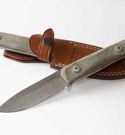 Lionsteel LSTB41CVG Bushcraft B41 Green Micarta Handle Fixed Blade