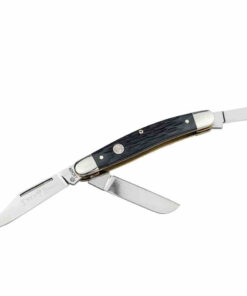 Boker Knives 110853 Traditional Series 2.0 Medium Stockman SlipJoint Knife Satin D2 Three Blade with Black Jigged Bone Handles