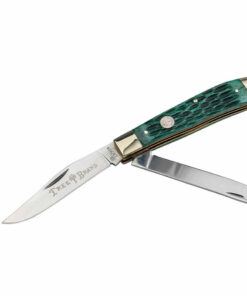 Boker Knives 110831 Traditional Trapper 2.0 SlipJoint Knife Satin D2 Two Blade with Green Jigged Bone Handles