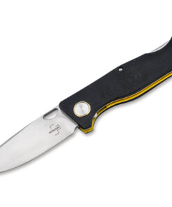 Boker Knives 01BO545 Plus Epicenter Backlock Folder Drop Point D2 Blade with Contoured G10 Handles/ Yellow Liners