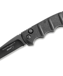 Boker Knives Boker Plus 01KALS104 KALS74 Auto Knife Black Sheepsfoot Blade with Black Aluminum Handles