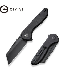 We Knife - CIVIVI ExOne Flipper Black Stonewash Nitro-V Blade with Black G10 Handles