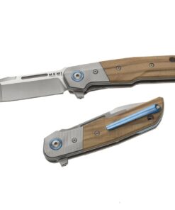 MKM Maniago Knife Makers Clap LS01-OT Folding Knife/ M390 Satin Blade with Natural Olive Wood Handle