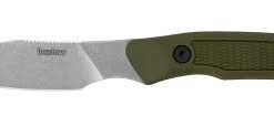 Kershaw 1881 Deschutes-Caper D2 Stonewash Fixed Blade with Green Polypropylene/ Rubber Overlay Handles