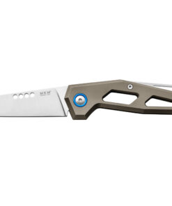 MKM Maniago Knife Makers Edge EG-TBR Folding Knife/ M390 Satin Blade with Bronze GR.5 Titanium Handles