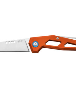 MKM Maniago Knife Makers Edge EG-AOR Folding Knife/ M390 Satin Blade with Orange Aluminum Handles