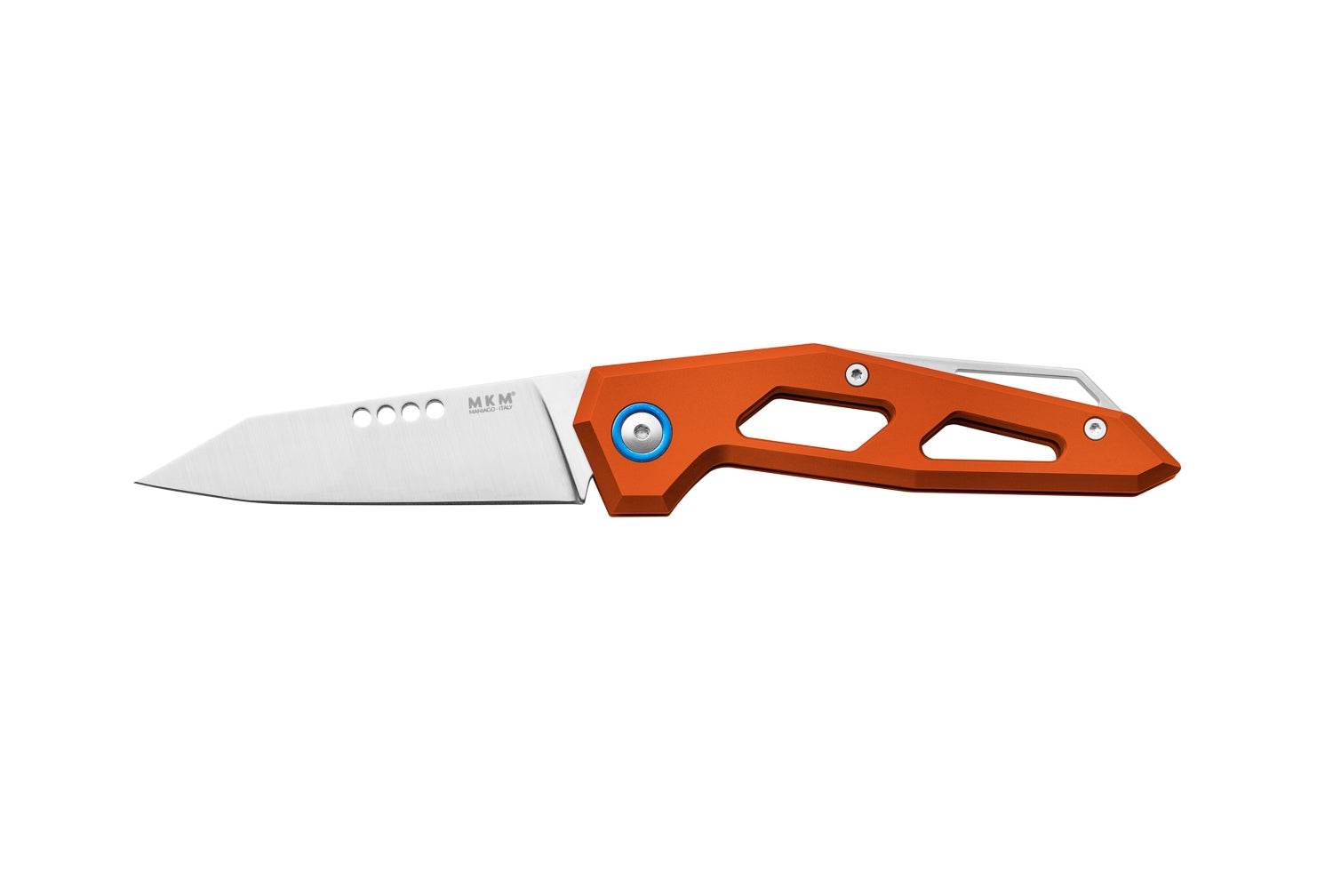 MKM Maniago Knife Makers Edge EG-AOR Folding Knife/ M390 Satin Blade with Orange Aluminum Handles