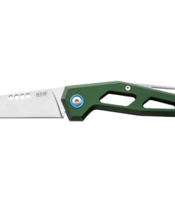 MKM Maniago Knife Makers Edge EG-AGR Folding Knife/ M390 Satin Blade with Green Aluminum Handles