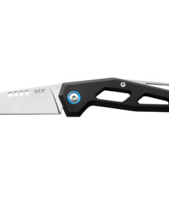 MKM Maniago Knife Makers Edge EG-ABK Folding Knife/ M390 Satin Blade with Black Aluminum Handles
