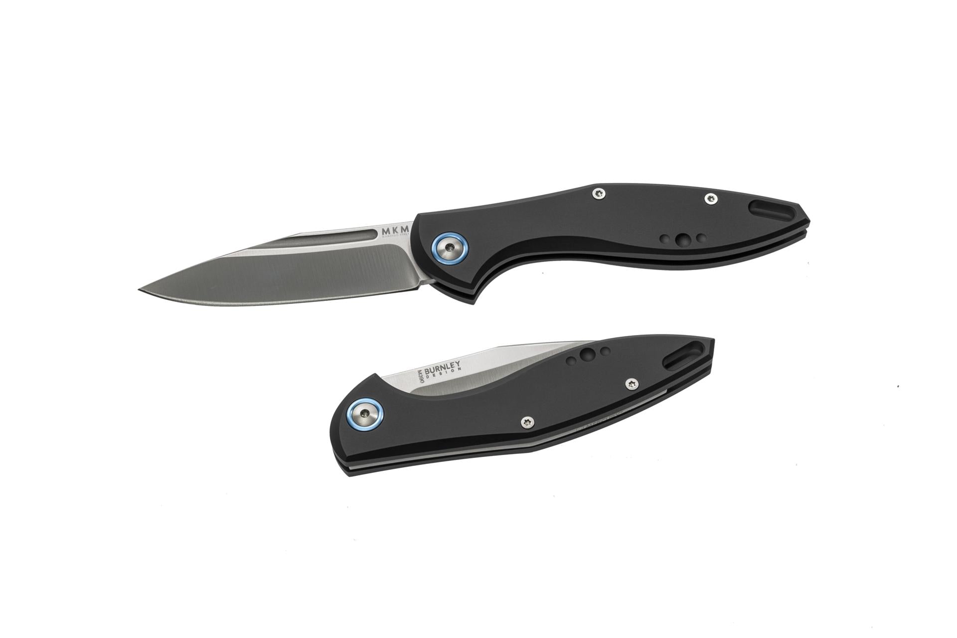 MKM Maniago Knife Makers Fara MY01-A Folding Knife/ M390 Satin Blade with Black Aluminum Handle