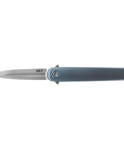 MKM Maniago Knife Makers Flame Dagger FL02-TBSW Folding Knife/ M390 Stonewashed Blade with Blue GR.5 Titanium Handles