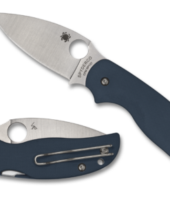 Spyderco C123GPCBL Sage 5 Compression Lock SPY27 PlainEdge Blade with Cobalt Blue G10 Handles