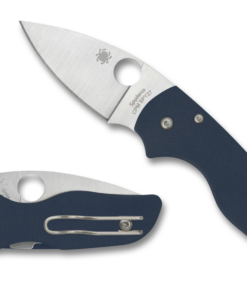 Spyderco C230GPCBL Lil' Native Compression Lock Folding Knife SPY27 PlainEdge Blade with Cobalt Blue G10 Handles
