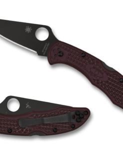 Spyderco C11BGBKP Delica 4 Lightweight Sprint Run Micro Melt PD#1 PlainEdge Black Blade with Burgundy FRN Handles
