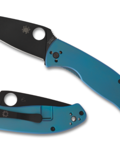 Spyderco C122TIBLBKP Tenacious R.I.L. Plainedge Black Blade with Blue Titanium Handles