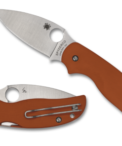 Spyderco C123GBORP Sage 5 Compression Lock REX 121 PlainEdge Blade with Burnt Orange G10 Handles