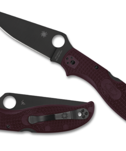 Spyderco C258BGBKP Stretch 2 XL Sprint Run Lock Back Knife CTS-PD1 Black PlainEdge Blade with Burgundy FRN Handles
