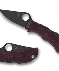 Spyderco MBBBKP Sprint Run Manbug Lightweight Folder CTS-PD1 Black PlainEdge Blade with Burgundy FRN Handles