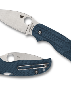 Spyderco C123PCBL Sage 5 Compression Lock Lightweight SPY27 PlainEdge Blade with Cobalt Blue FRN Handles