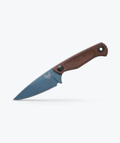 Benchmade Dacian™ Fixed Blade Knife Spearpoint Blue Cerakote Blade with Brown Canvas Micarta Handles