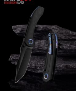 Brian Brown Knives Raptor V2 PVD Blade with Titanium Bead Blasted Handles/ Mokuti Hardware