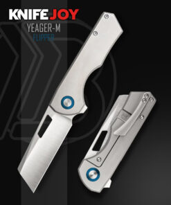 Brian Brown Knives Yeager-M Flipper KnifeJoy Exclusive Titanium Handles and Blue Ano Pivot Collar