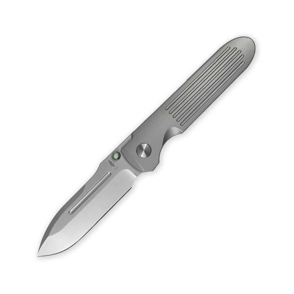 Terrain 365 T365-10502 Invictus AT Ti Framelock Folder Terravantium Blade with Grooved Titanium Handles and Hardware