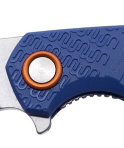 MKM Maniago Knife Makers Isonzo FX03-1PBL Folding Knife/ N690C0 Stonewashed Blade with Blue FRN Handles