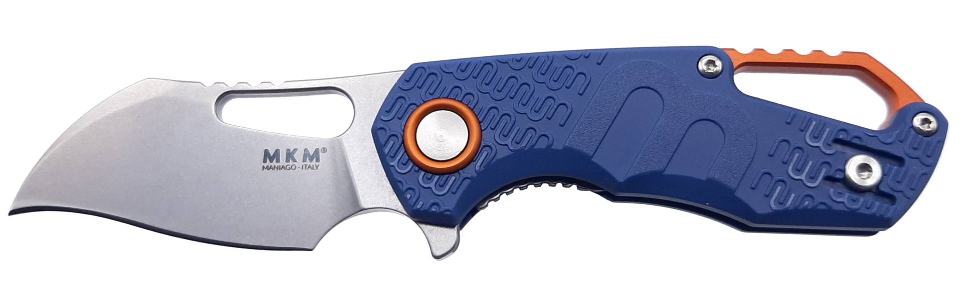MKM Maniago Knife Makers Isonzo FX03-1PBL Folding Knife/ N690C0 Stonewashed Blade with Blue FRN Handles