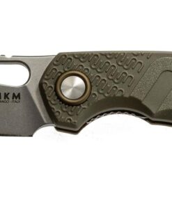 MKM Maniago Knife Makers Isonzo Clip Point FX03-3PGR Folding Knife/ Bohler N690Co Stonewashed Blade with Green FRN Handle