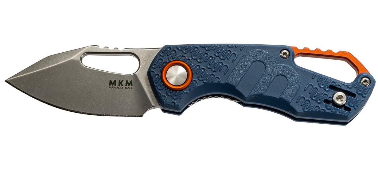 MKM Maniago Knife Makers Isonzo Clip Point FX03-3PBL Folding Knife/ Bohler N690Co Stonewashed Blade with FRN Handle