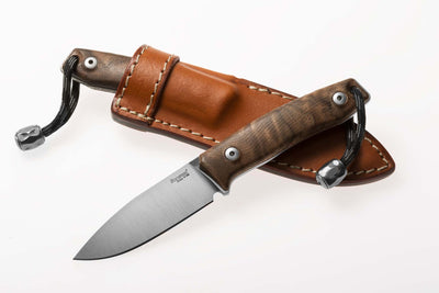 Lionsteel LSTM1WN Fixed Blade Knife - Walnut Handle