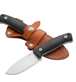 Lionsteel LSTM2MGBK M2 Fixed Plain Blade Hunter Knife with Black G10 Scales
