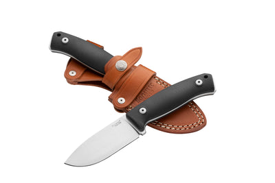 Lionsteel LSTM2MGBK M2 Fixed Plain Blade Hunter Knife with Black G10 Scales