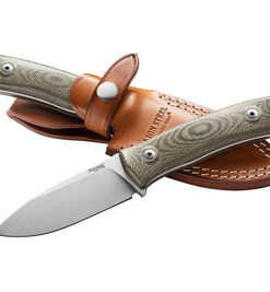 Lionsteel LSTBM4CVG M4 Fixed Blade Plain with Green Canvas Micarta Knife