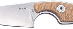 MKM Maniago Knife Makers Mikro MR02-NC Fixed Blade/ M390 Stonewashed Blade with Natural Canvas Micarta Handles