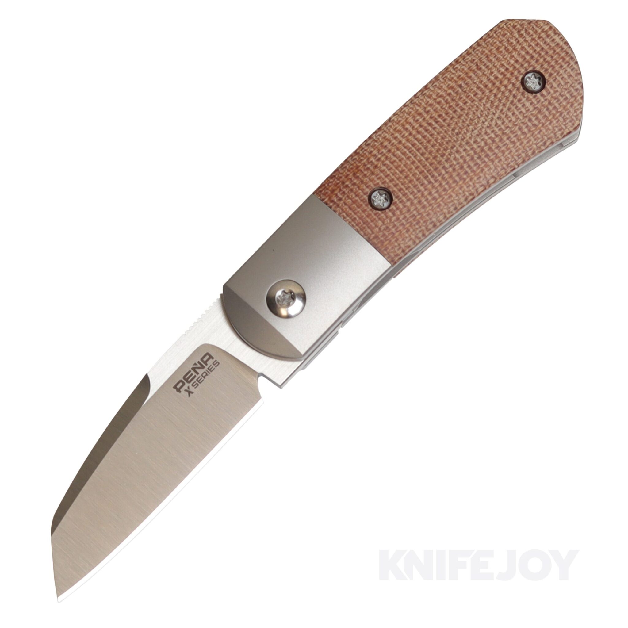 Enrique Pena X Series Front Flipper Micro Apache M390 Blade with Brown Micarta Handles