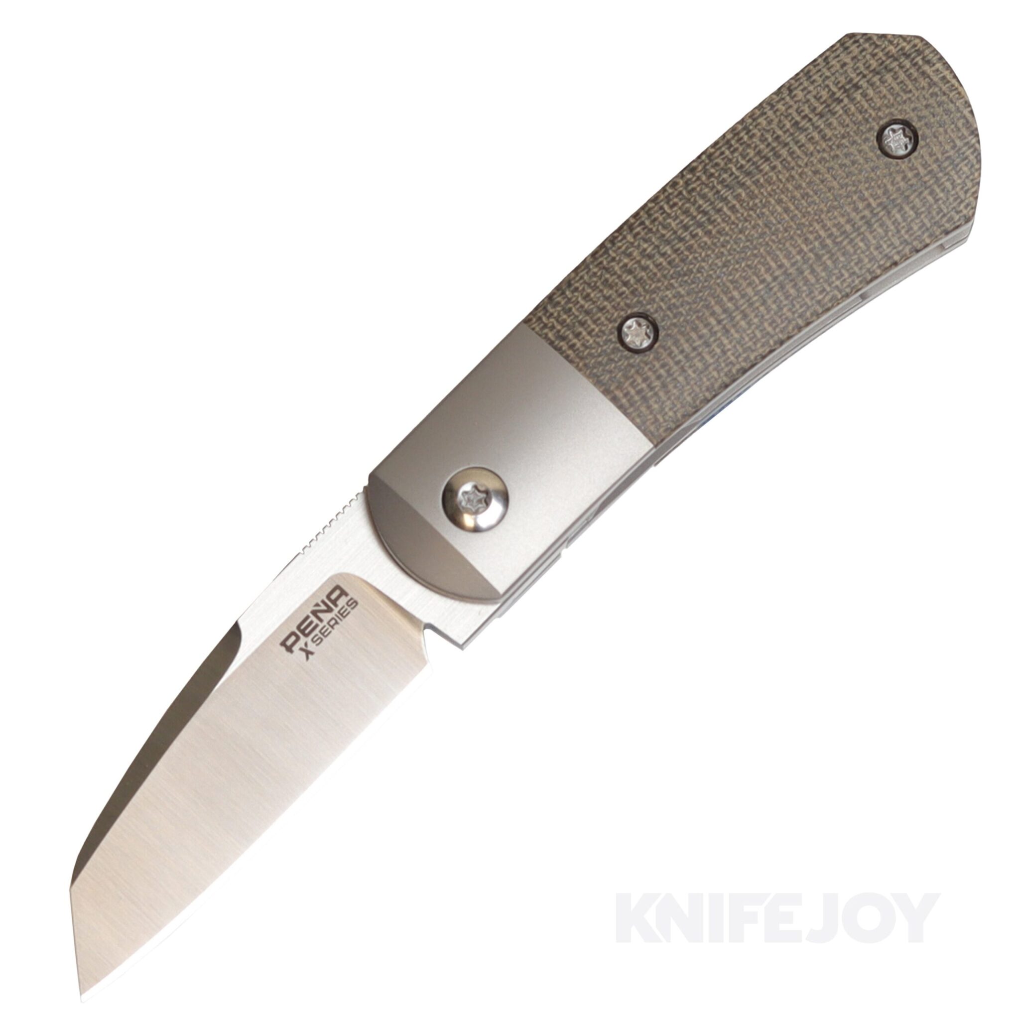 Enrique Pena X Series Front Flipper Micro Apache M390 Blade with Green Micarta Handles