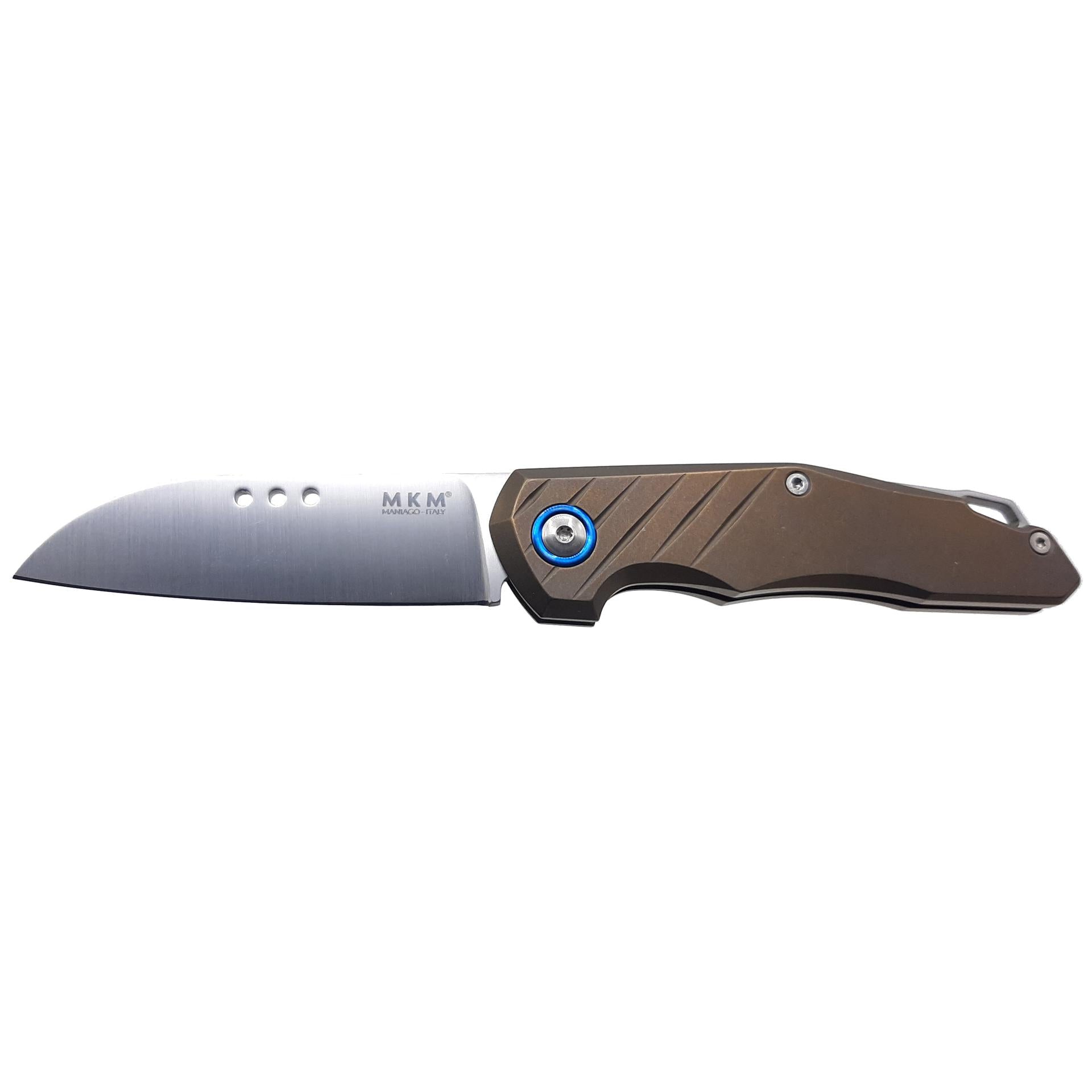 MKM Maniago Knife Makers Root RT-TBR Folding Knife/ M390 Satin Blade with Bronze GR.5 Titanium Handles