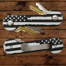 KeyBar KBR219 American Flag Black Distressed Aluminum Handle KeyBar