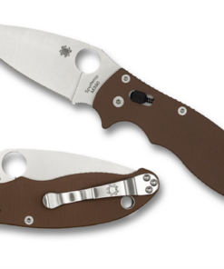 Spyderco C101GPBN2 Manix 2 Folder Earth Brown G-10 Handle Satin Blade