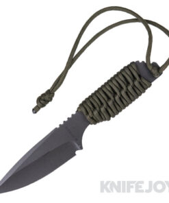 Mick Strider Knives Fixed Blade Drop Point Black Blade with  SA-L Cord Wrapped Handles