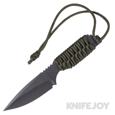 Mick Strider Knives Fixed Blade Drop Point Black Blade with SA-L Cord Wrapped Handles