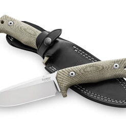 Lionsteel LSTT5CVG T5 Fixed Blade Knife Green Canvas Micarta Handle