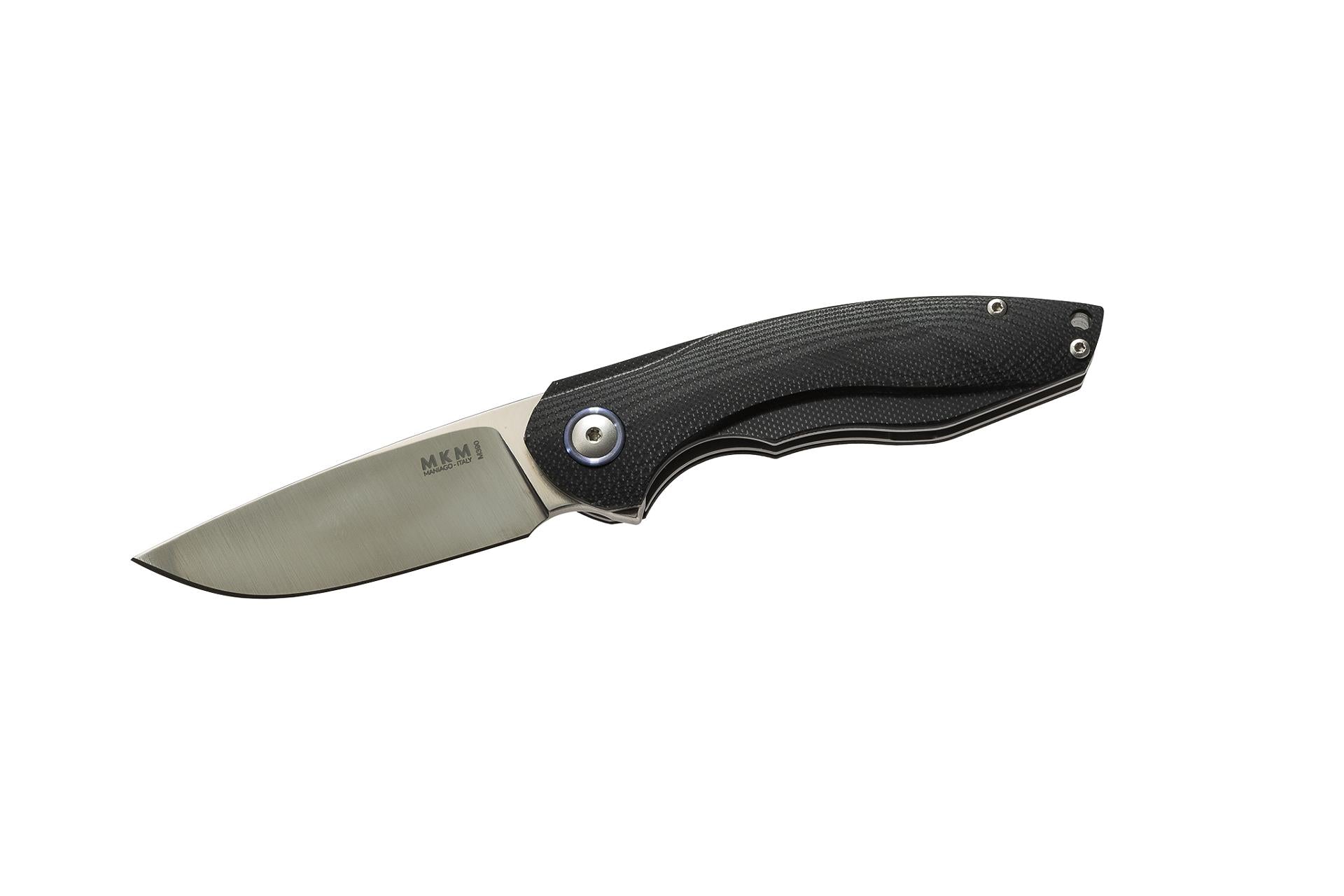MKM Maniago Knife Makers Timavo VP02-GBK Folding Knife/ M390 Satin Blade with Black G10 Handle