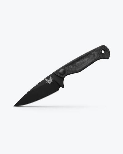 Benchmade Dacian™ Fixed Blade Knife Spearpoint Black Cerakote Blade with Black Canvas Micarta Handles