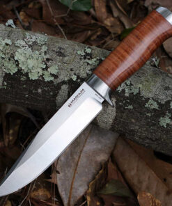 Boker Magnum Collection 2026 - 5.94" BKR-10 Satin Plain Edge Fixed Blade, Brown Leather Handle - 02MAG2026